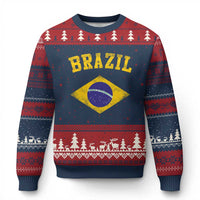 Vintage Brazil Flag Patriotic Brazilian Pride Ugly Christmas Sweater