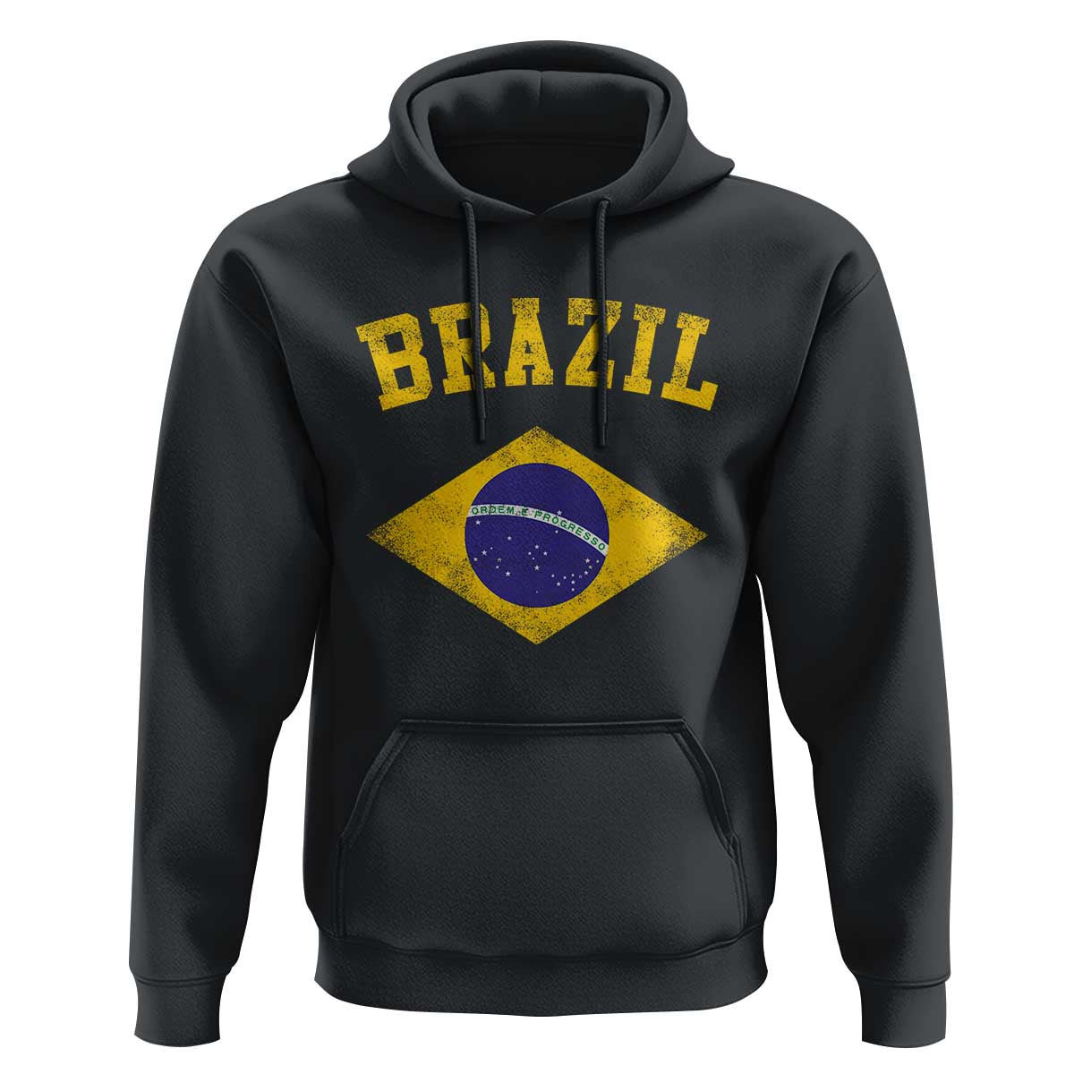 Vintage Brazil Flag Patriotic Brazilian Pride Hoodie