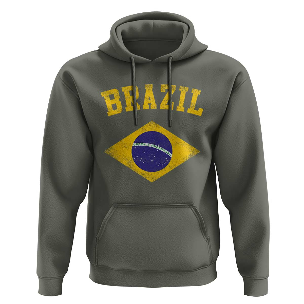Vintage Brazil Flag Patriotic Brazilian Pride Hoodie