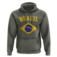Vintage Brazil Flag Patriotic Brazilian Pride Hoodie