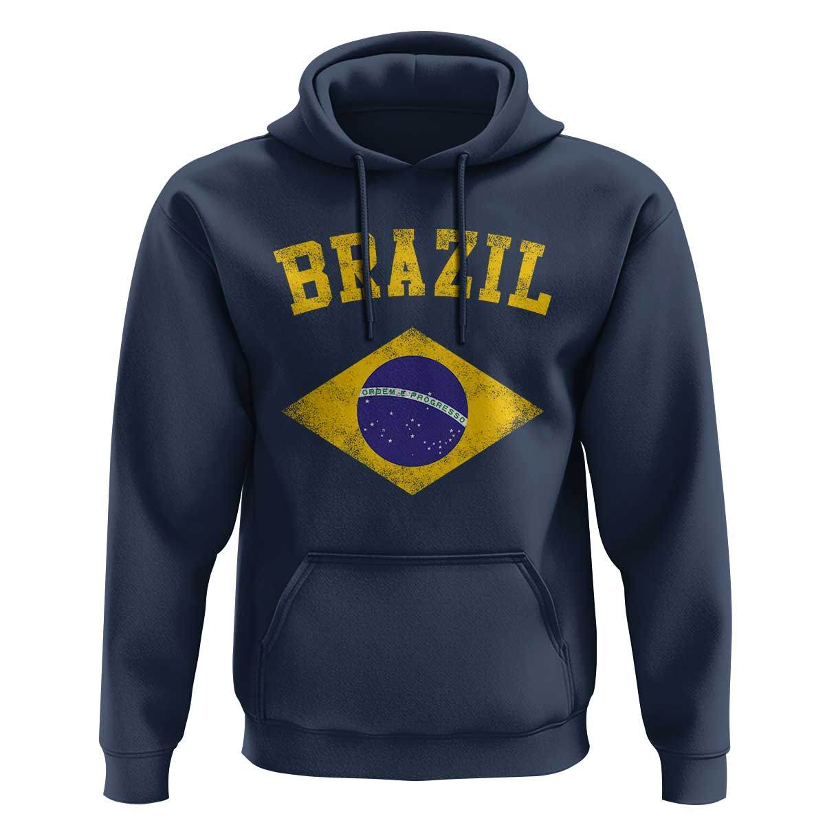 Vintage Brazil Flag Patriotic Brazilian Pride Hoodie