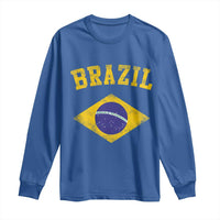 Vintage Brazil Flag Patriotic Brazilian Pride Long Sleeve Shirt