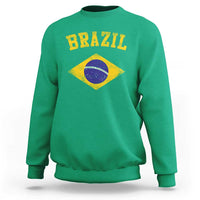 Vintage Brazil Flag Patriotic Brazilian Pride Sweatshirt