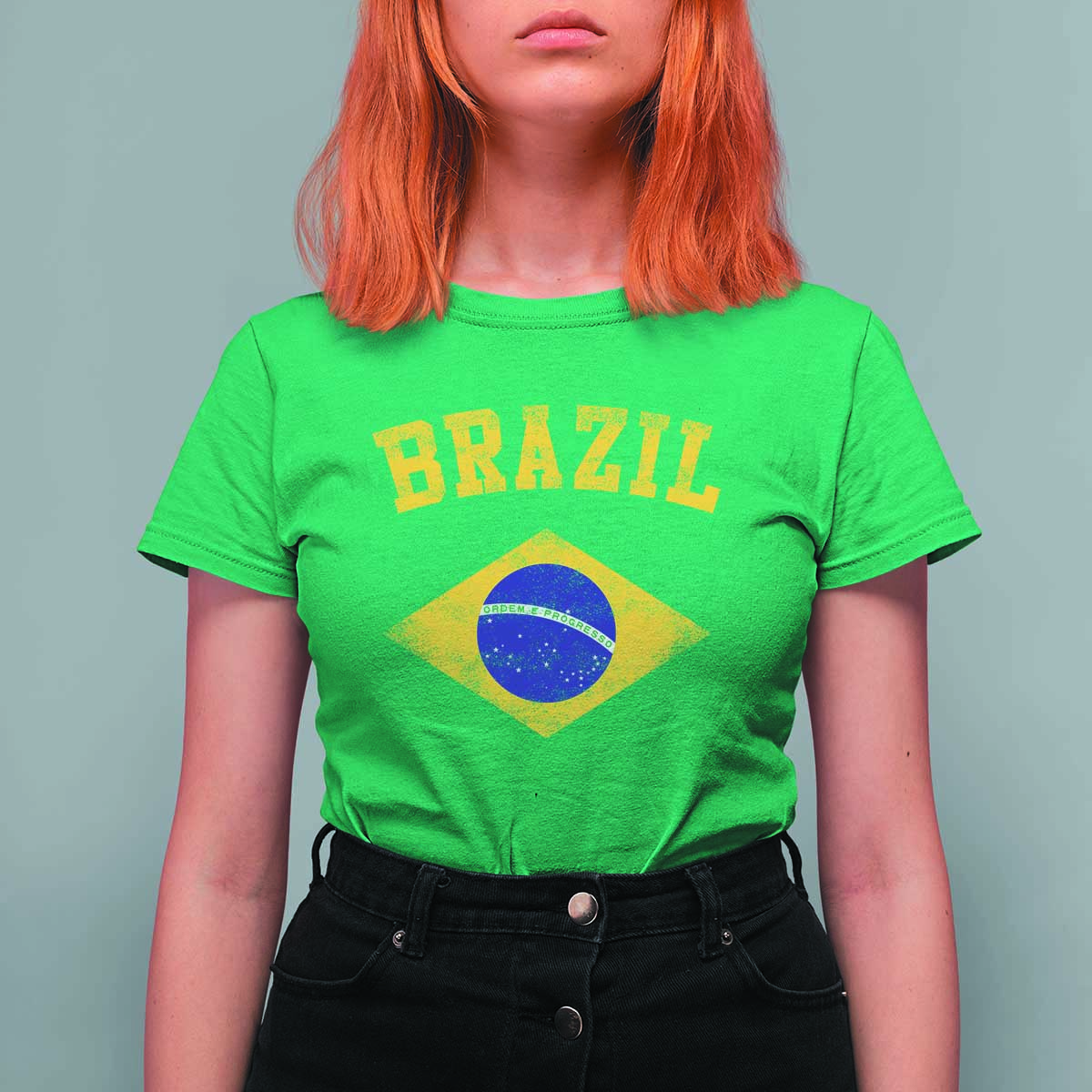 Vintage Brazil Flag Patriotic Brazilian Pride T Shirt For Women