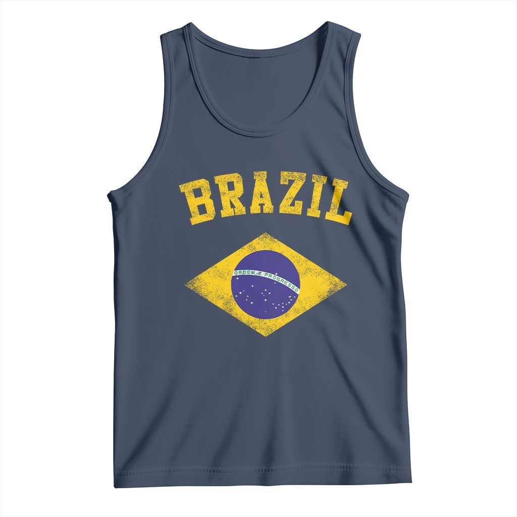Vintage Brazil Flag Patriotic Brazilian Pride Tank Top