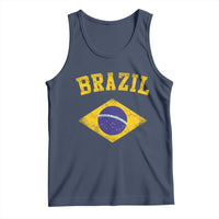 Vintage Brazil Flag Patriotic Brazilian Pride Tank Top