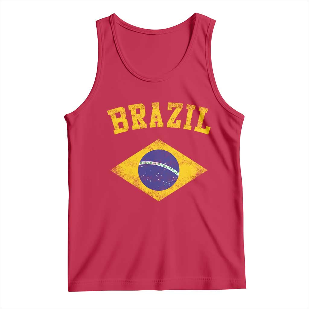 Vintage Brazil Flag Patriotic Brazilian Pride Tank Top