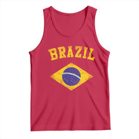 Vintage Brazil Flag Patriotic Brazilian Pride Tank Top