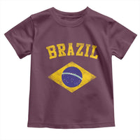 Vintage Brazil Flag Patriotic Brazilian Pride Toddler T Shirt