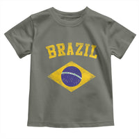 Vintage Brazil Flag Patriotic Brazilian Pride Toddler T Shirt