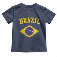 Vintage Brazil Flag Patriotic Brazilian Pride Toddler T Shirt