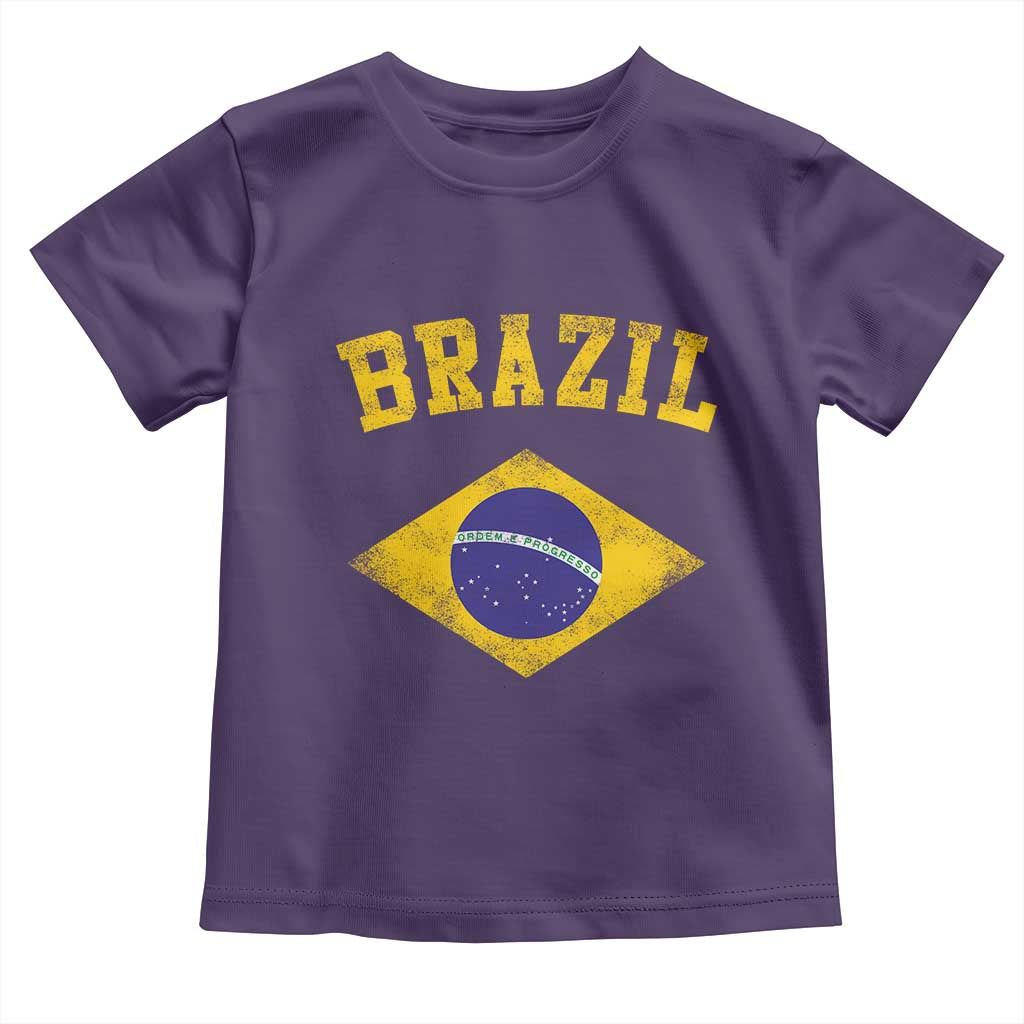 Vintage Brazil Flag Patriotic Brazilian Pride Toddler T Shirt