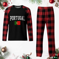 Vintage Portugal Flag Portuguese Pride Throwback Design Plaid Pajama Set