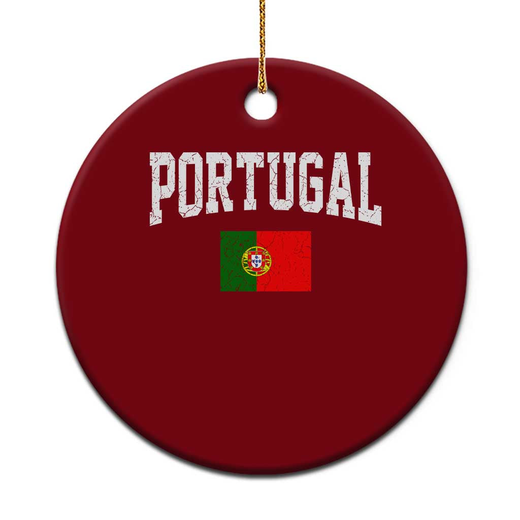 Vintage Portugal Flag Portuguese Pride Throwback Design Ceramic Ornament
