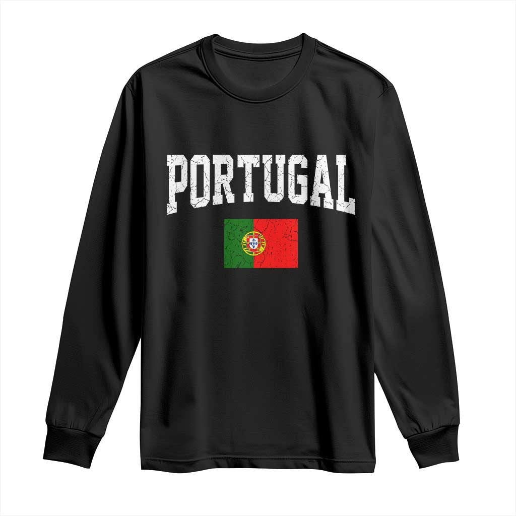 Vintage Portugal Flag Portuguese Pride Throwback Design Long Sleeve Shirt