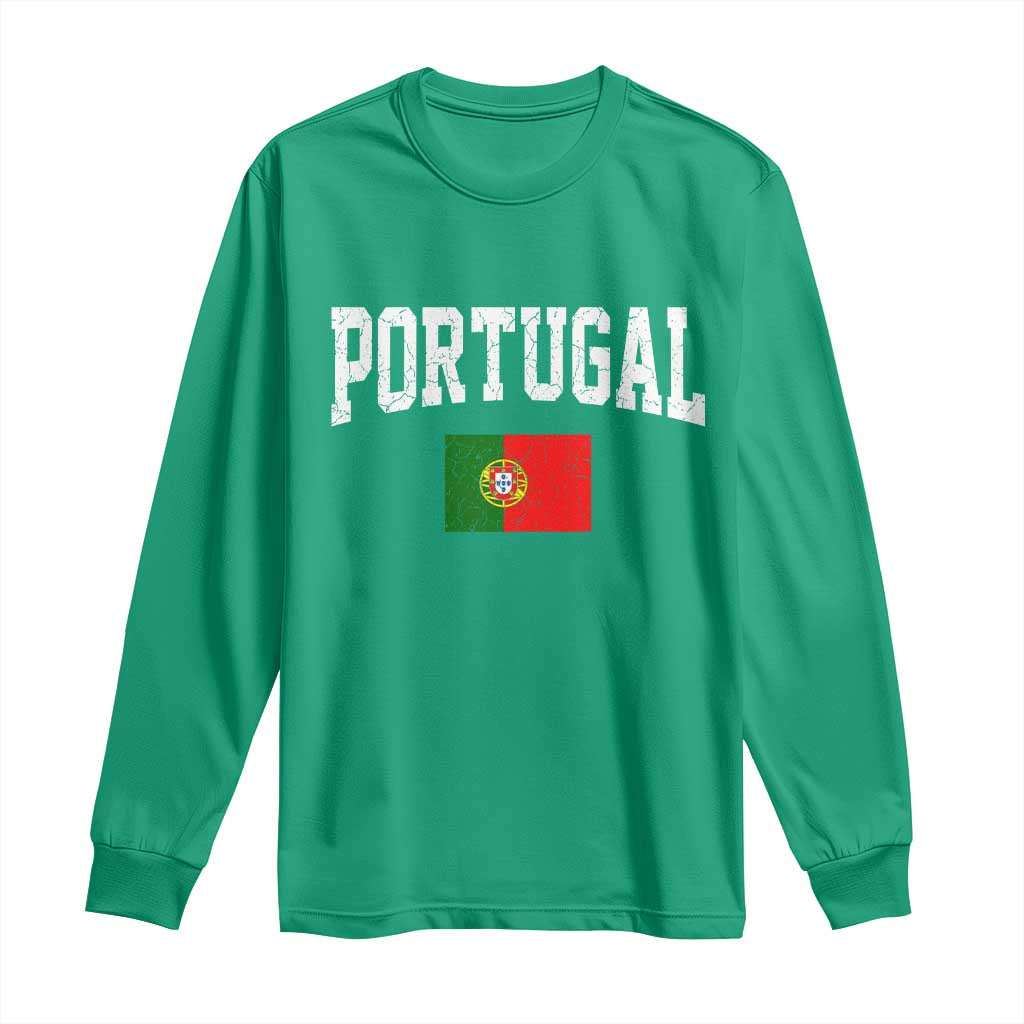 Vintage Portugal Flag Portuguese Pride Throwback Design Long Sleeve Shirt