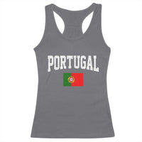 Vintage Portugal Flag Portuguese Pride Throwback Design Racerback Tank Top