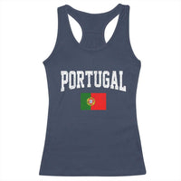 Vintage Portugal Flag Portuguese Pride Throwback Design Racerback Tank Top