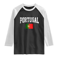 Vintage Portugal Flag Portuguese Pride Throwback Design Raglan Shirt