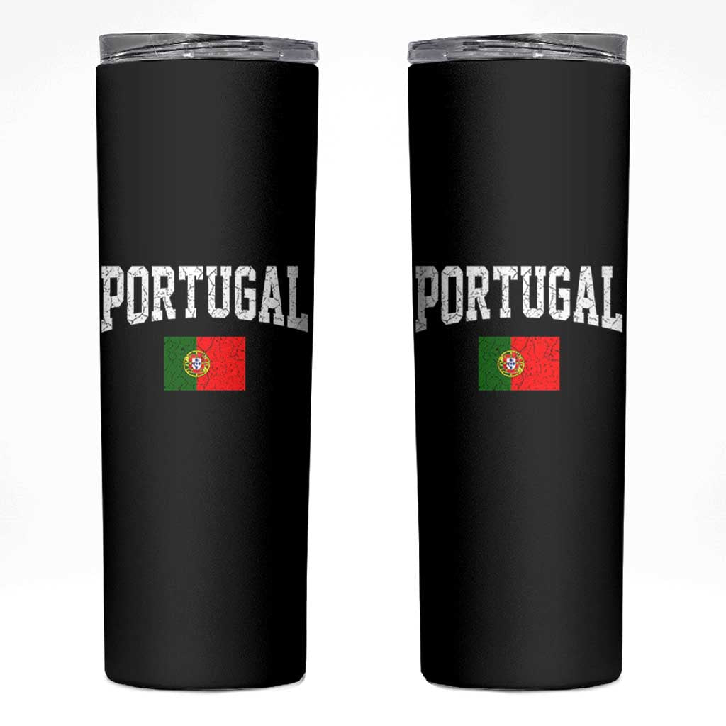 Vintage Portugal Flag Portuguese Pride Throwback Design Skinny Tumbler