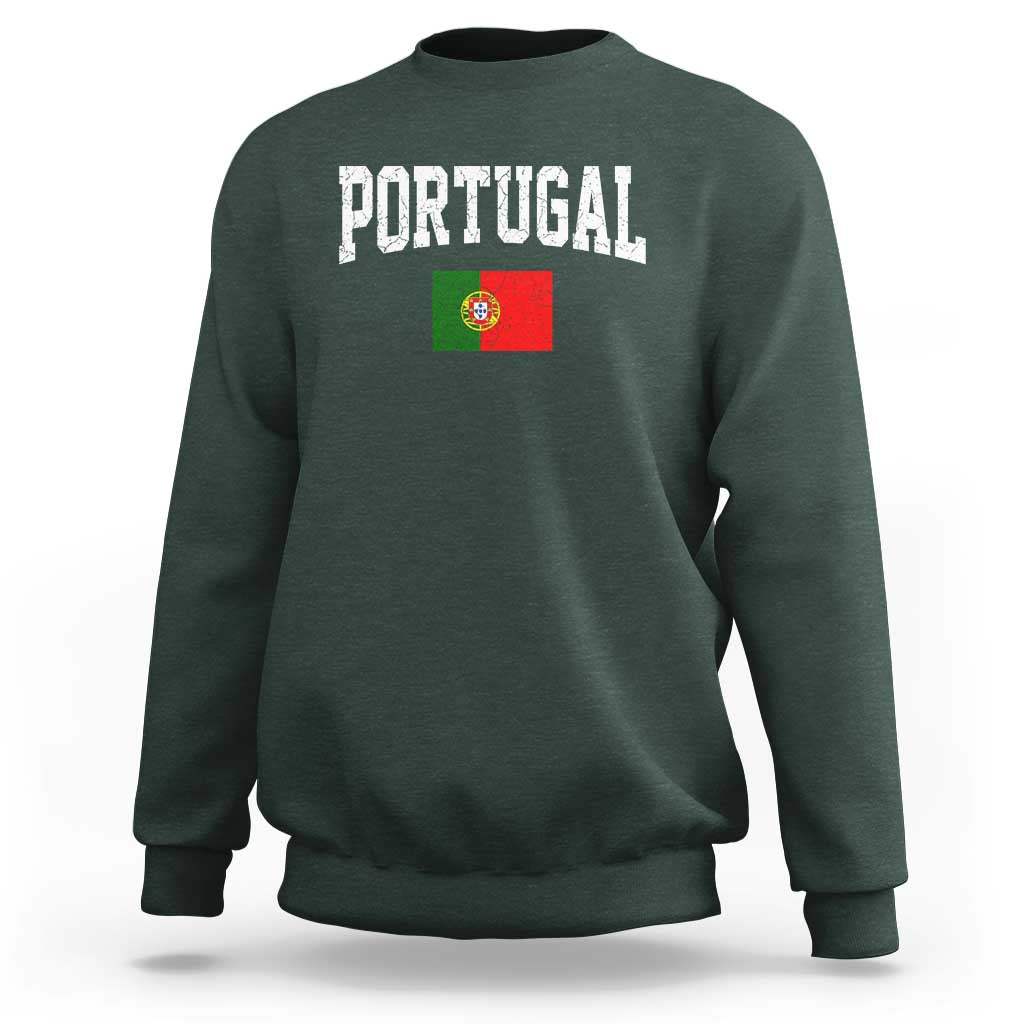 Vintage Portugal Flag Portuguese Pride Throwback Design Sweatshirt