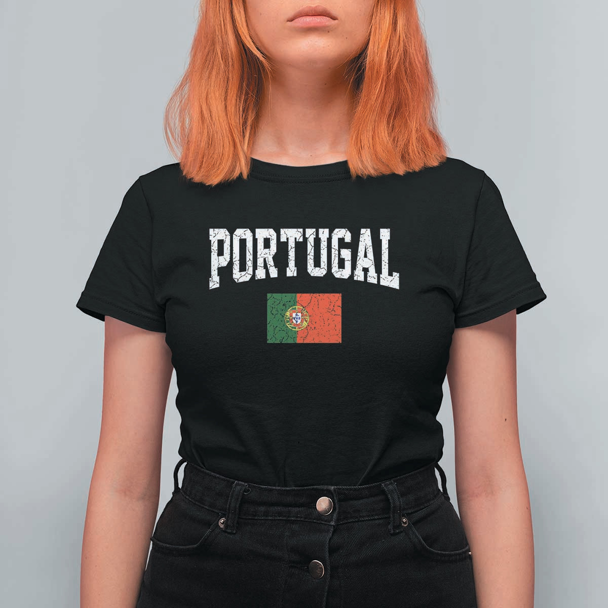 Vintage Portugal Flag Portuguese Pride Throwback Design T Shirt For Women