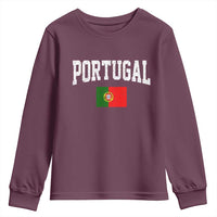 Vintage Portugal Flag Portuguese Pride Throwback Design Youth Sweatshirt