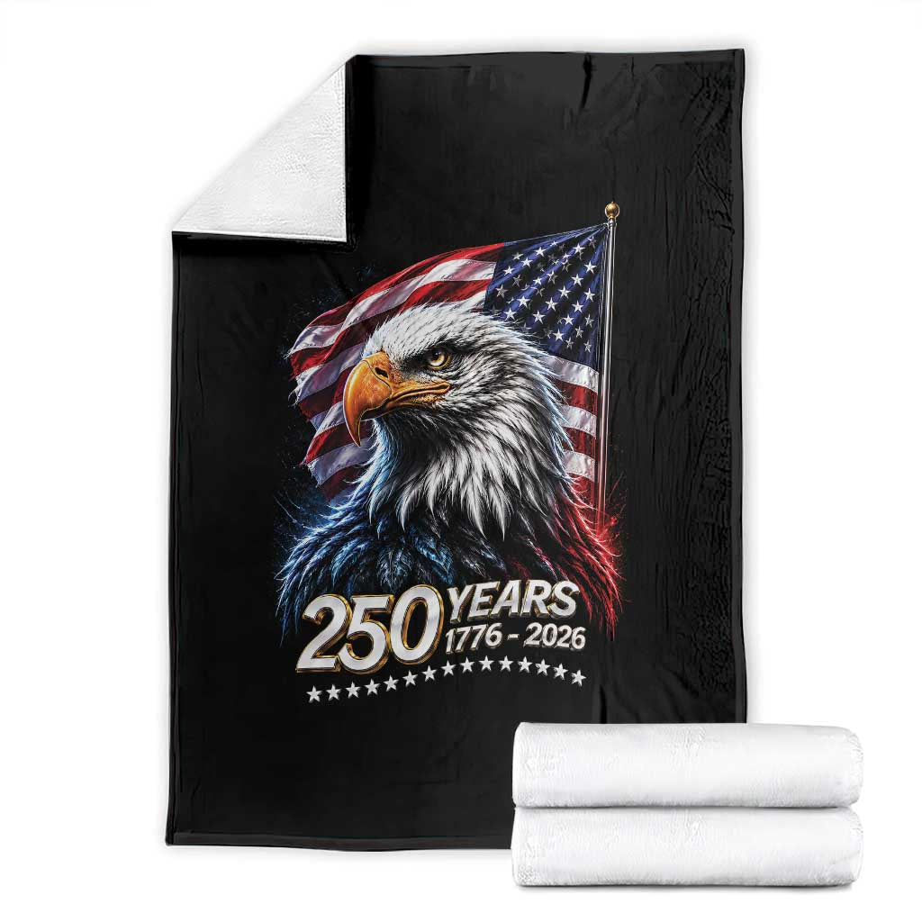 250 Years USA 250th Anniversary Throw Blanket Patriotic Eagle 4th of July