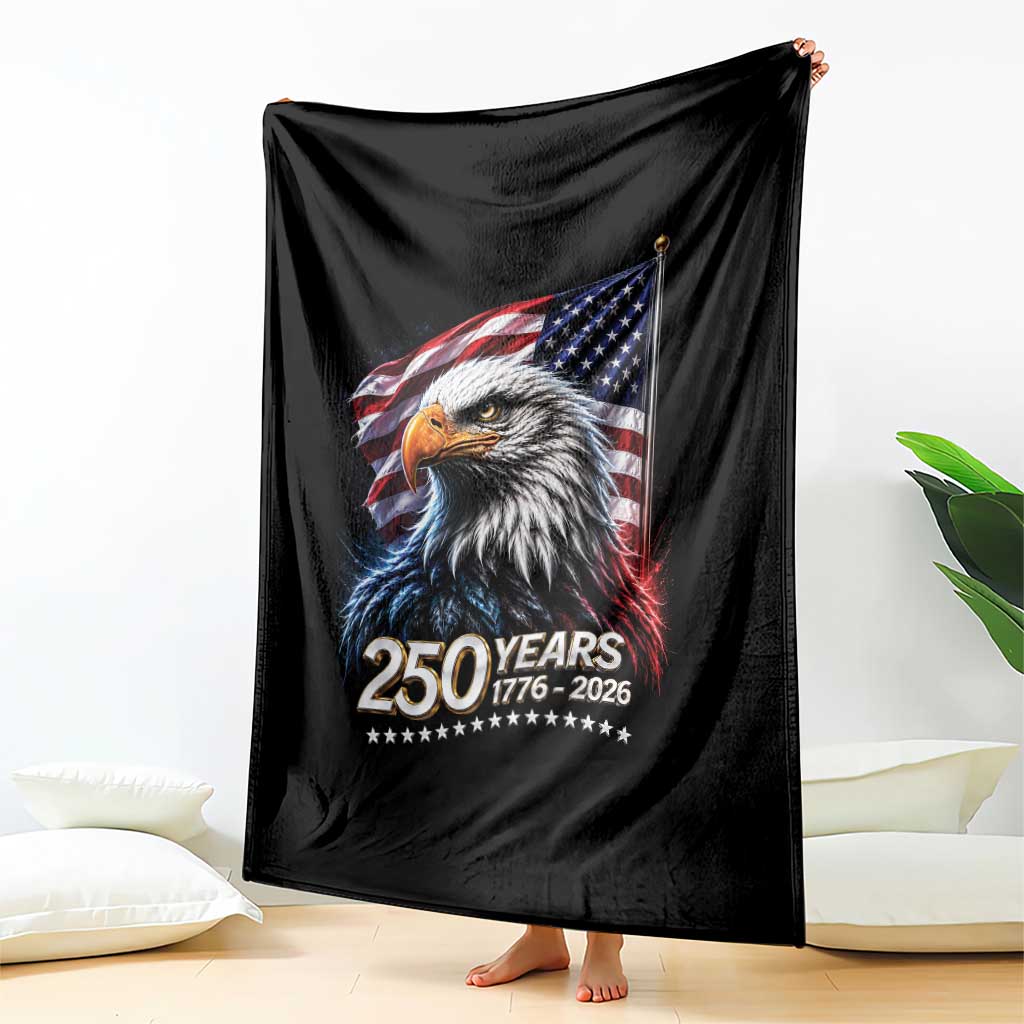 250 Years USA 250th Anniversary Throw Blanket Patriotic Eagle 4th of July
