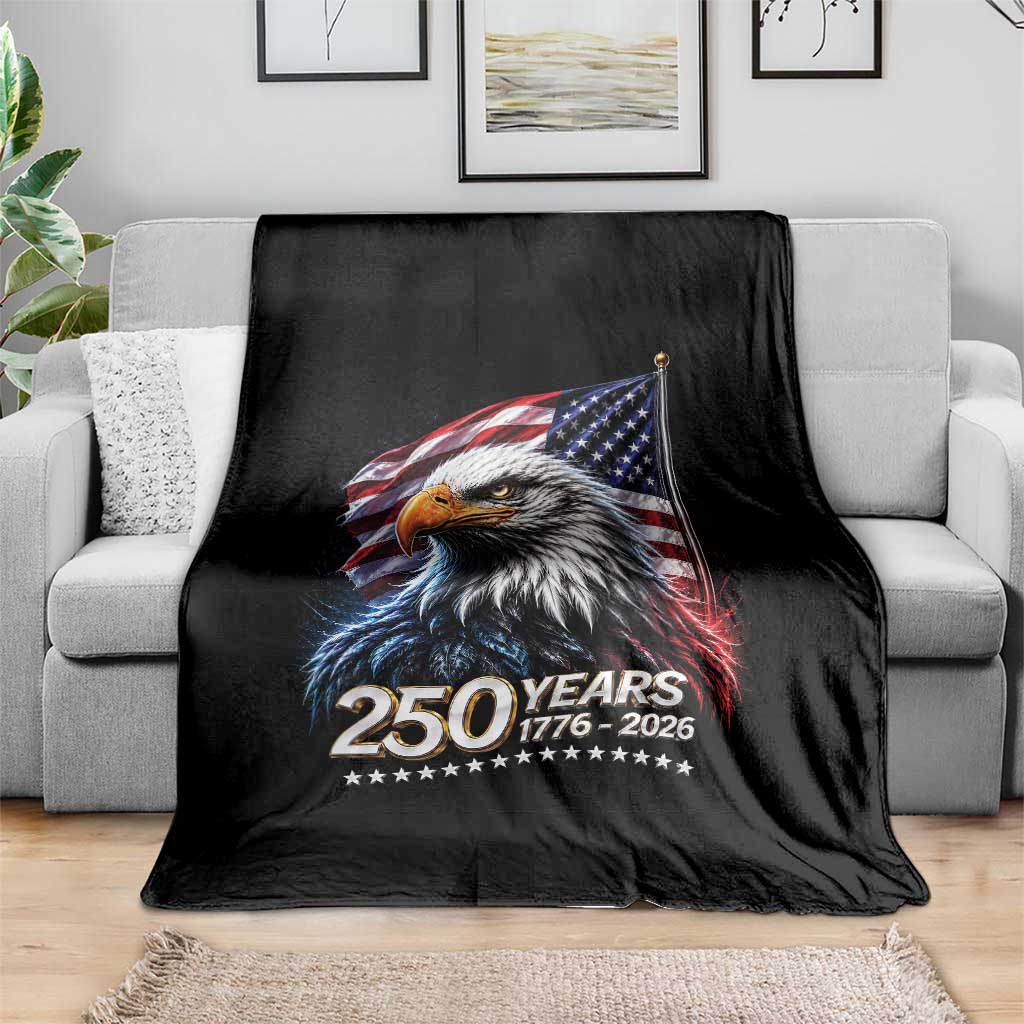 250 Years USA 250th Anniversary Throw Blanket Patriotic Eagle 4th of July