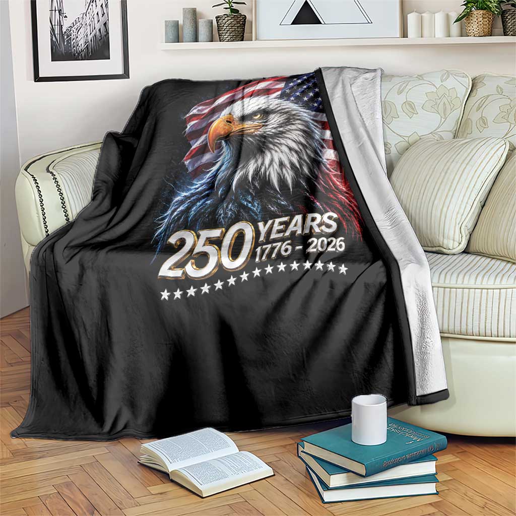 250 Years USA 250th Anniversary Throw Blanket Patriotic Eagle 4th of July