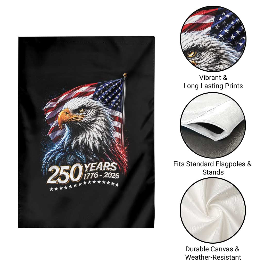 250 Years USA 250th Anniversary Garden Flag Patriotic Eagle 4th of July