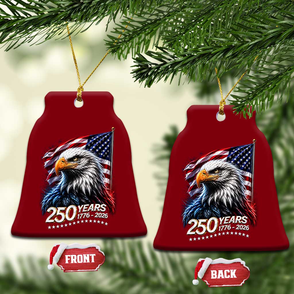 250 Years USA 250th Anniversary Ceramic Ornament Patriotic Eagle 4th of July