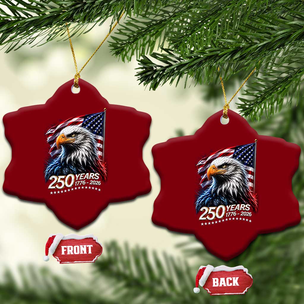 250 Years USA 250th Anniversary Ceramic Ornament Patriotic Eagle 4th of July