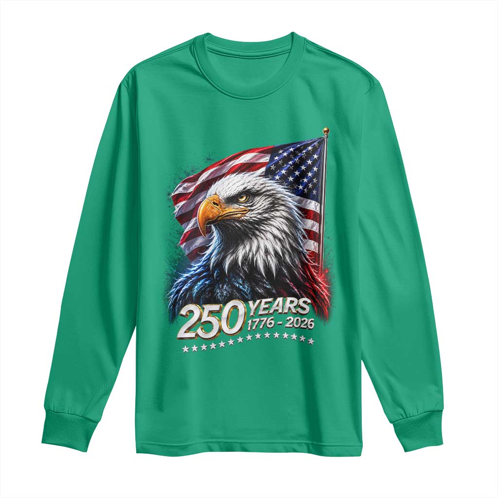 250 Years USA 250th Anniversary Long Sleeve Shirt Patriotic Eagle 4th of July