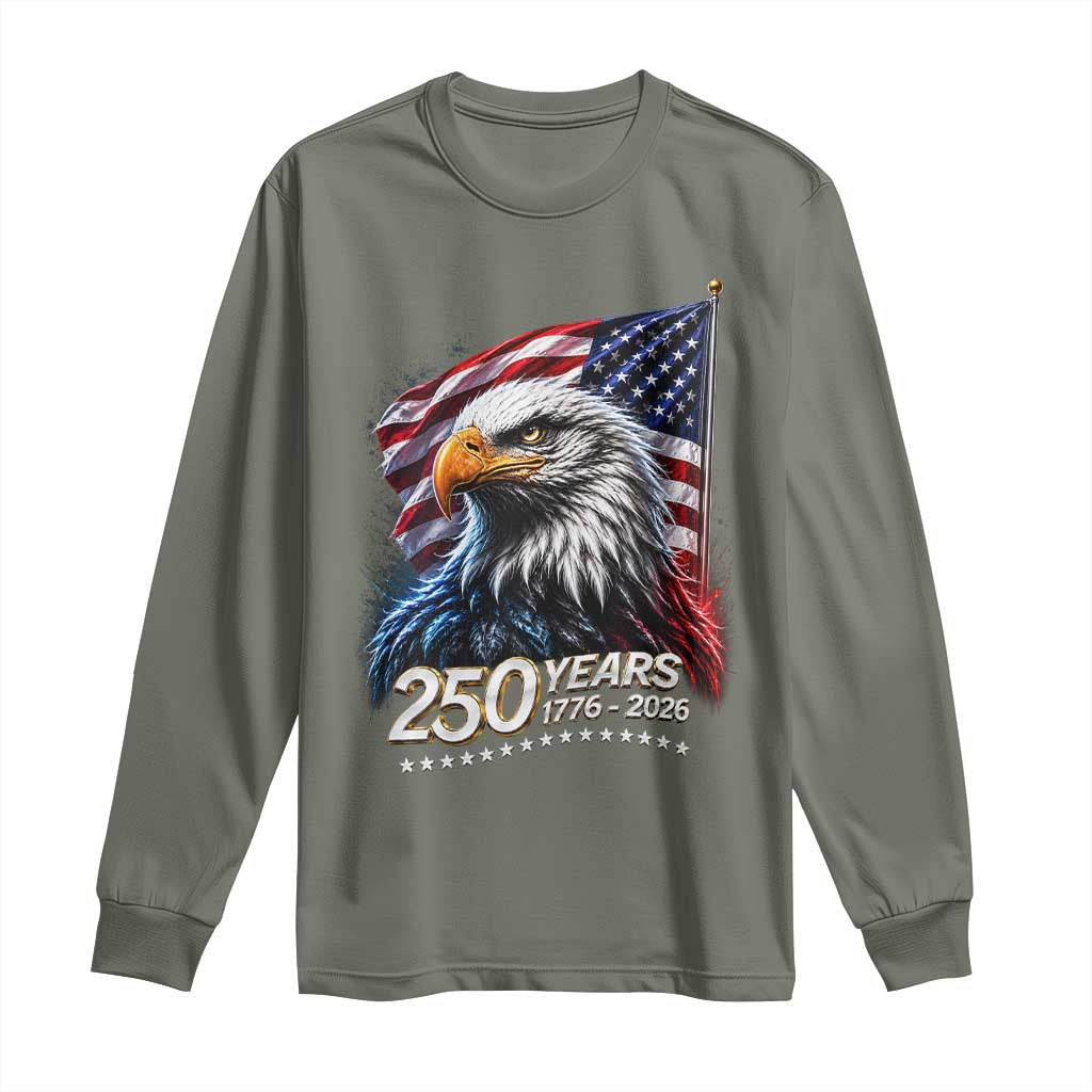 250 Years USA 250th Anniversary Long Sleeve Shirt Patriotic Eagle 4th of July