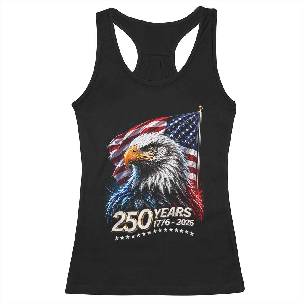 250 Years USA 250th Anniversary Racerback Tank Top Patriotic Eagle 4th of July