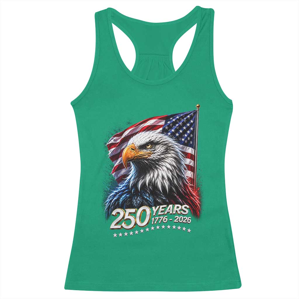 250 Years USA 250th Anniversary Racerback Tank Top Patriotic Eagle 4th of July