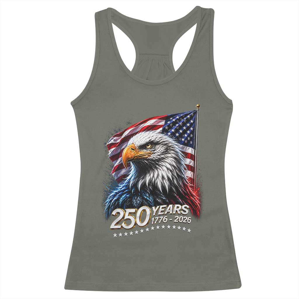 250 Years USA 250th Anniversary Racerback Tank Top Patriotic Eagle 4th of July