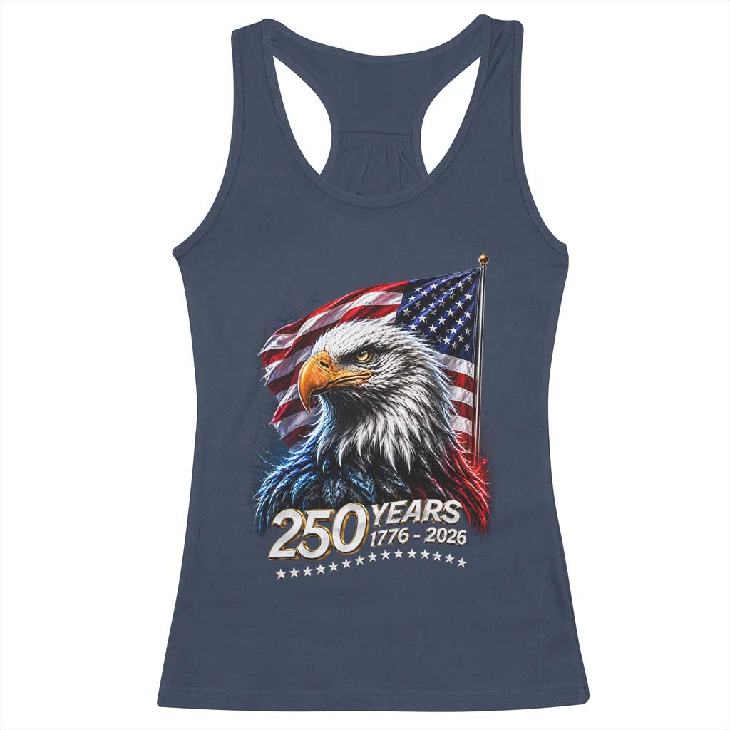 250 Years USA 250th Anniversary Racerback Tank Top Patriotic Eagle 4th of July