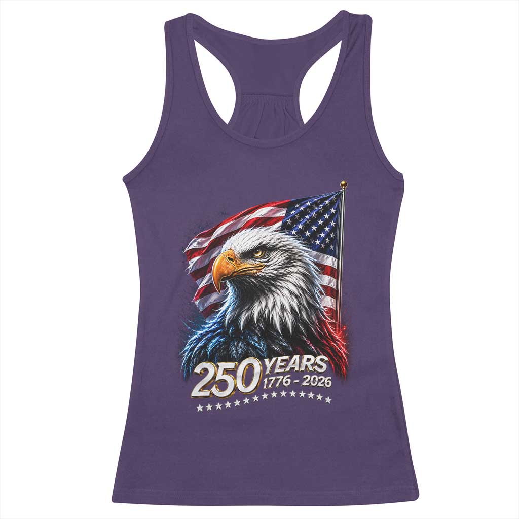 250 Years USA 250th Anniversary Racerback Tank Top Patriotic Eagle 4th of July