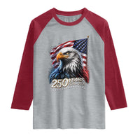 250 Years USA 250th Anniversary Raglan Shirt Patriotic Eagle 4th of July