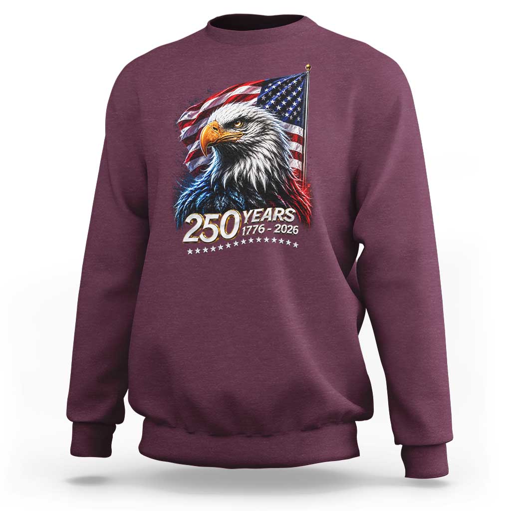 250 Years USA 250th Anniversary Sweatshirt Patriotic Eagle 4th of July