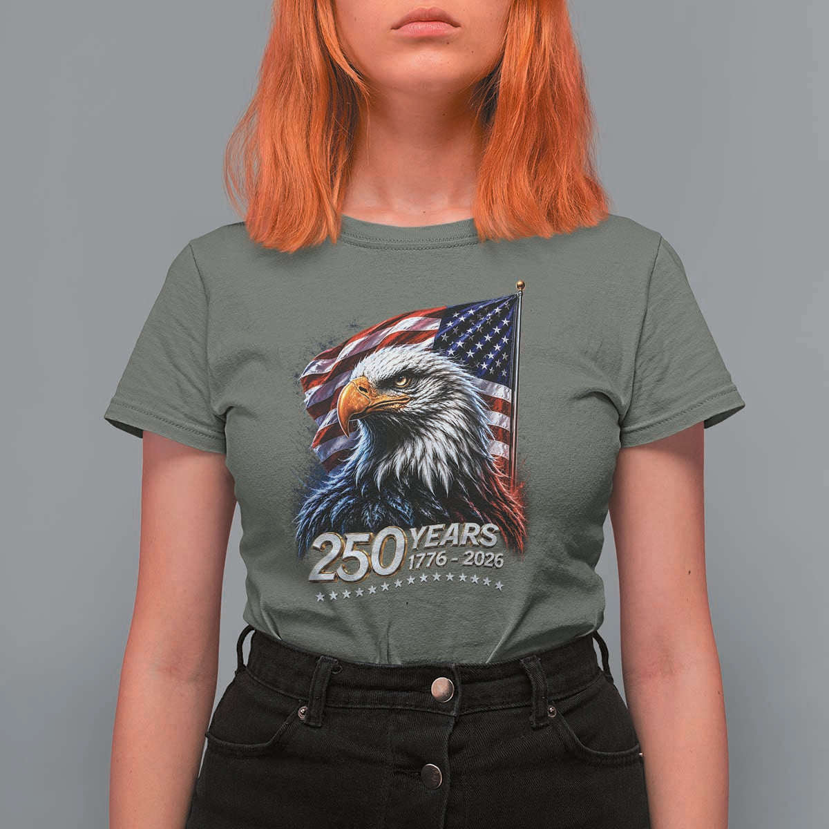 250 Years USA 250th Anniversary T Shirt For Women Patriotic Eagle 4th of July
