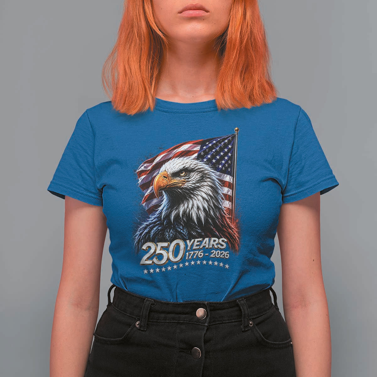 250 Years USA 250th Anniversary T Shirt For Women Patriotic Eagle 4th of July