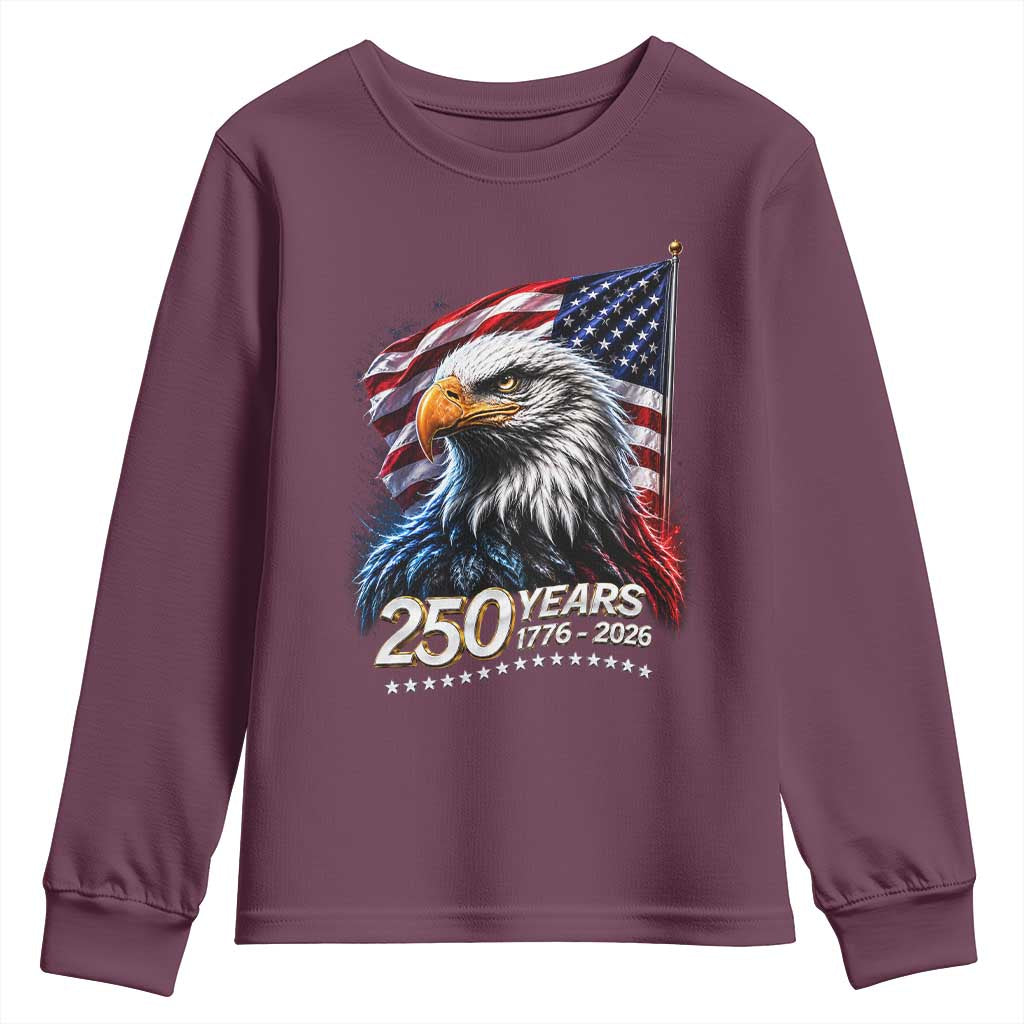 250 Years USA 250th Anniversary Youth Sweatshirt Patriotic Eagle 4th of July