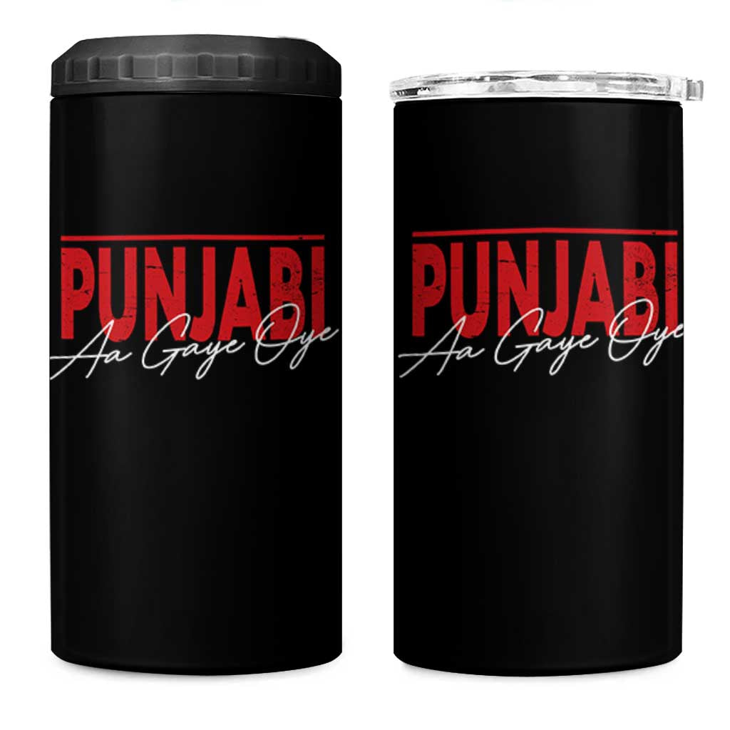 Punjabi Aa Gaye Oye 4 in 1 Can Cooler Tumbler Funny Indian