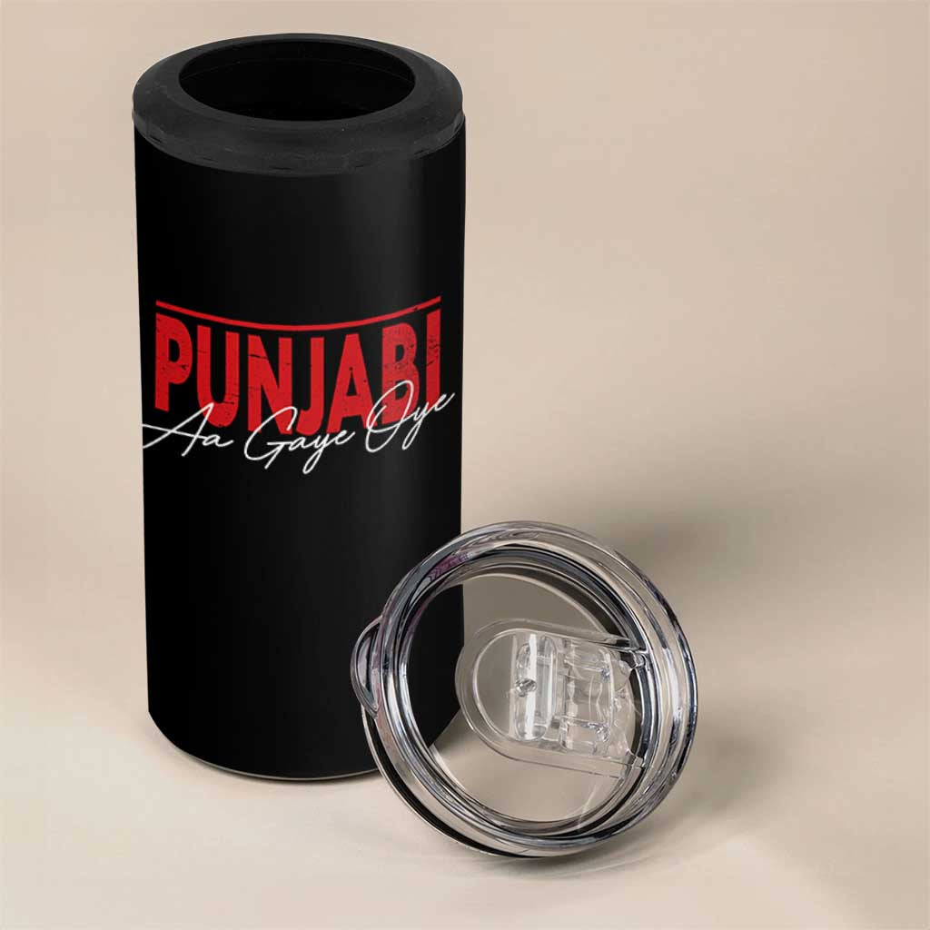 Punjabi Aa Gaye Oye 4 in 1 Can Cooler Tumbler Funny Indian