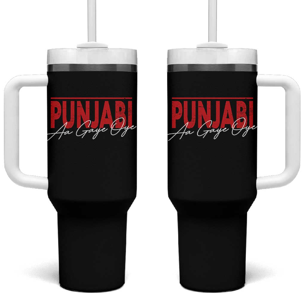 Punjabi Aa Gaye Oye Tumbler With Handle Funny Indian
