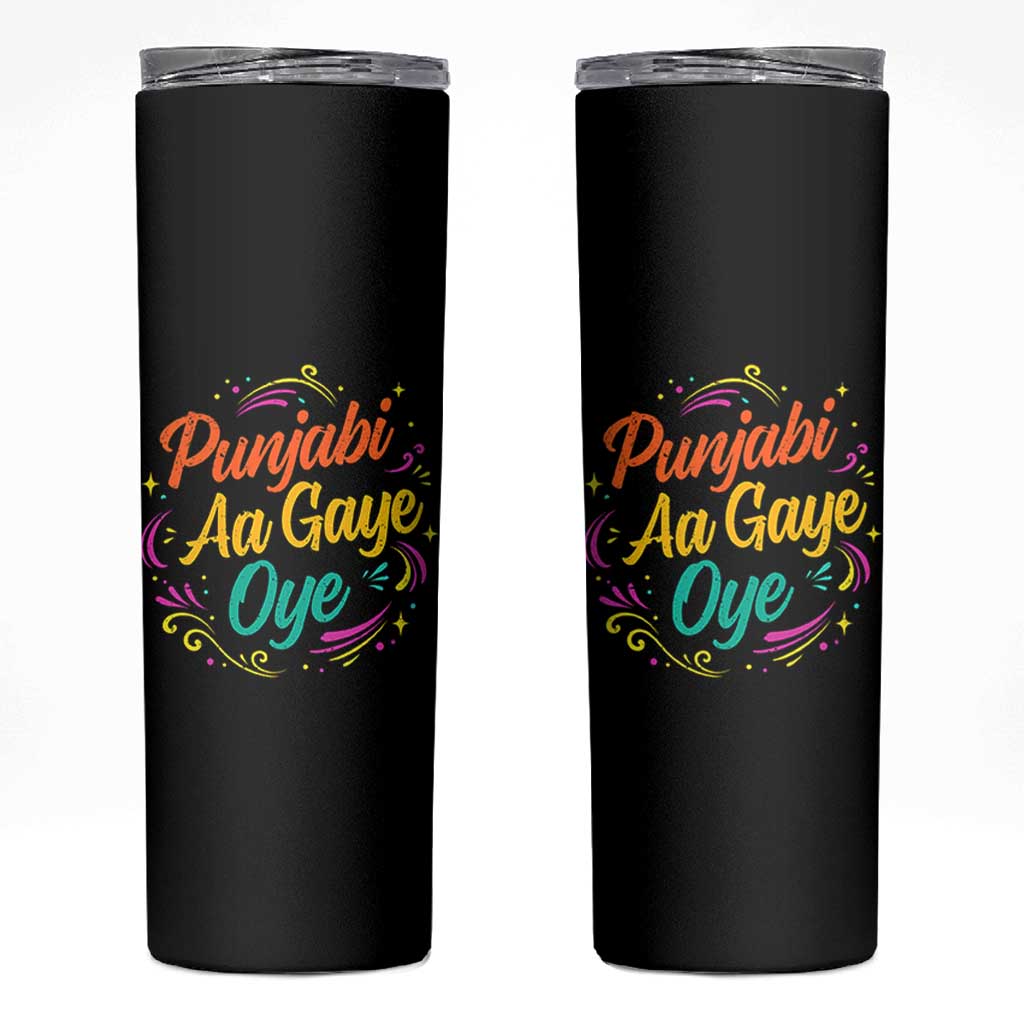 Punjabi Aa Gaye Oye Skinny Tumbler Funny Indian Holi Gifts